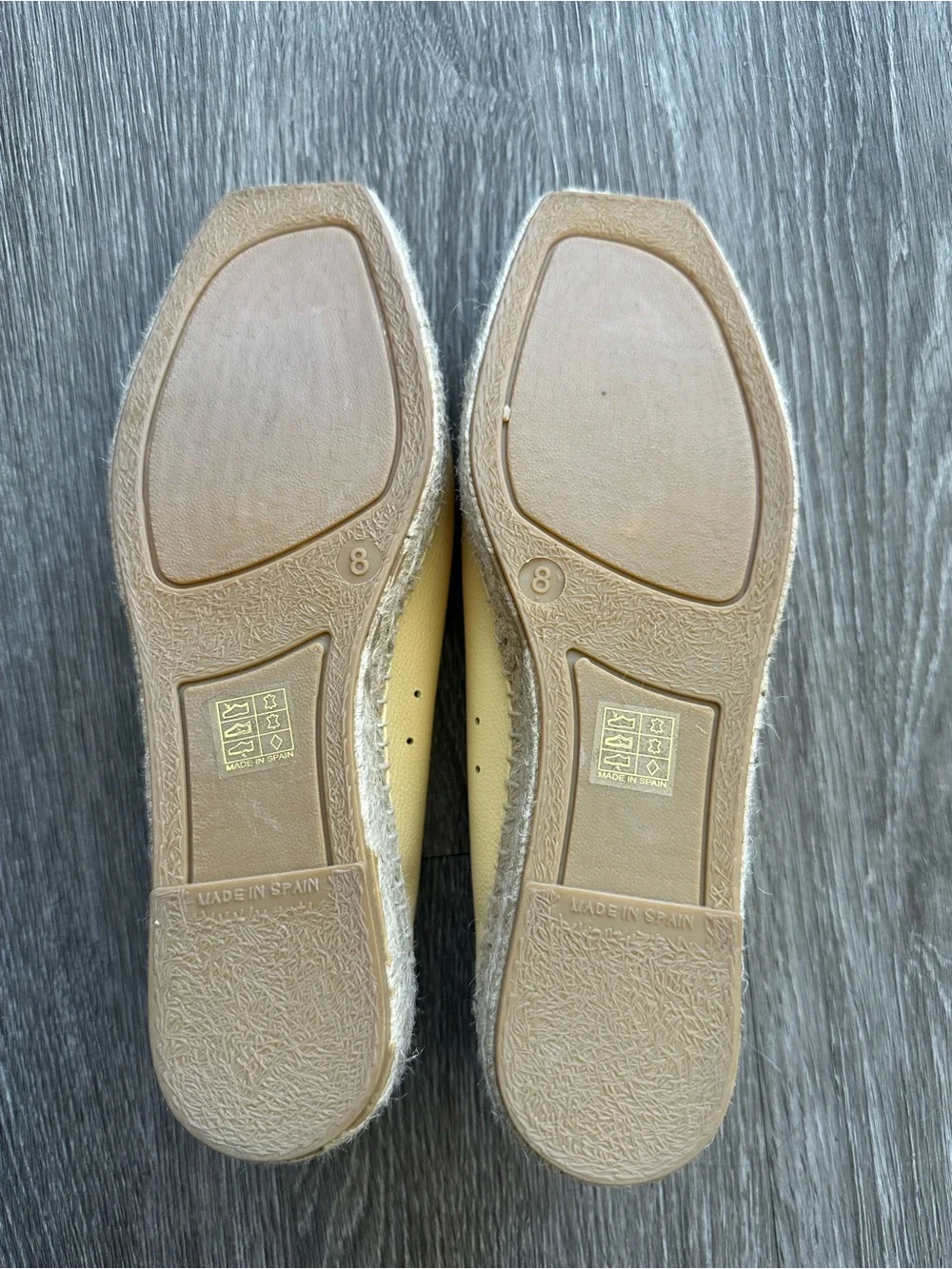 Everlane Women's Light Yellow Leather Espadrille Flats